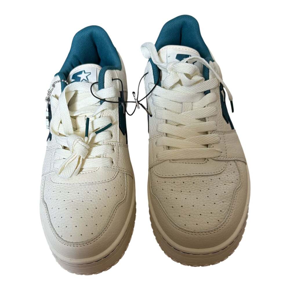 Starter 20 Men’s 11.5 Low Top Sneakers White Teal Leather Retro Shoes